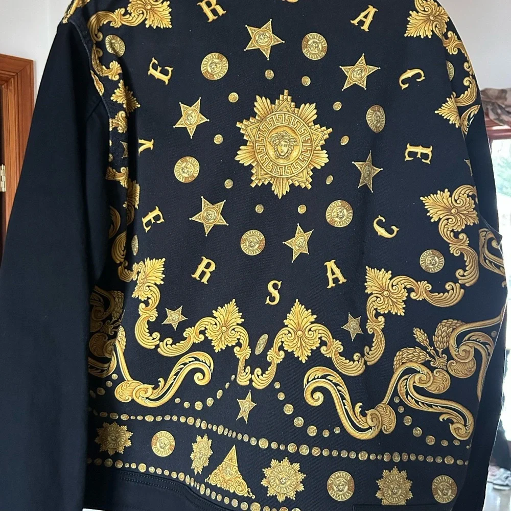 Men's Versace BAROCCO gold tone, embroidered jacket size 54/XL made in Italy - Picture 3 of 12